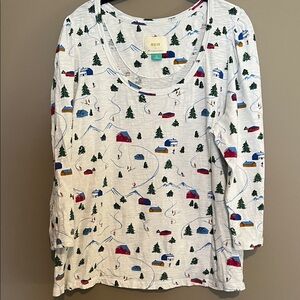 Anthropologie Maeve Ski Lodge Shirt. Women’s size 2x. 3/4 sleeve.